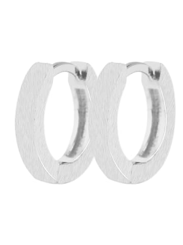 Adeliás Damen Ohrringe – Klappcreole aus 925 Silber in silber