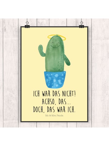 Mr. & Mrs. Panda wanddeko Kaktus Heilig mit Spruch in Gelb Pastell