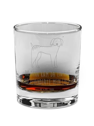 Mr. & Mrs. Panda Whiskey Glas Hund Dogge mit Spruch in Transparent