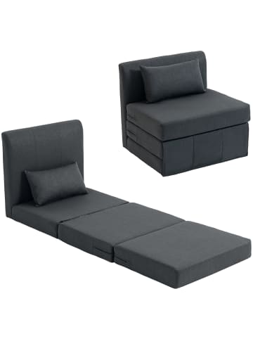 HOMCOM Bodensessel-80L x 75B x 74H cm-Dunkelgrau