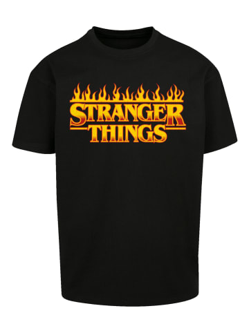 F4NT4STIC Oversize T-Shirt Stranger Things Fire Logo in schwarz