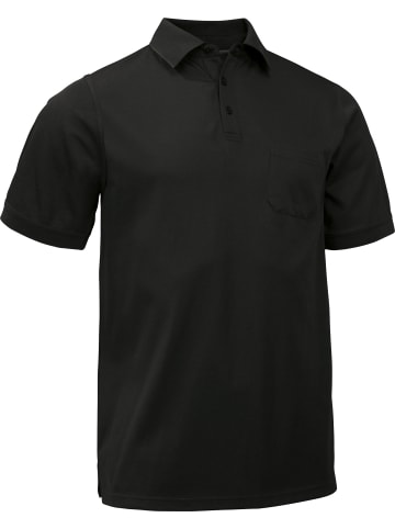 Erwin Müller Piqué Poloshirt LINTIG in schwarz