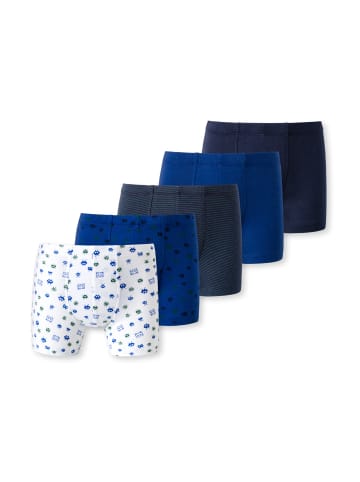 Schiesser Retro Short / Pant Kids Boys 95/5 Organic Cotton in Blau/Grau gemustert