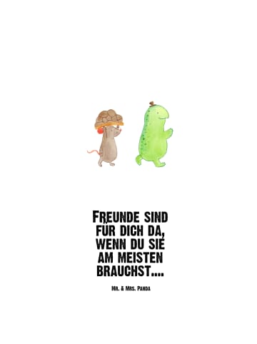 Mr. & Mrs. Panda Vakuumflasche Schildkröte Maus mit Spruch in Weiß