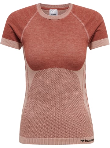 Hummel Hummel T-Shirt Hmlclea Yoga Damen Atmungsaktiv Dehnbarem Feuchtigkeitsabsorbierenden Nahtlosen in WITHERED ROSE/ROSE TAN MELANGE