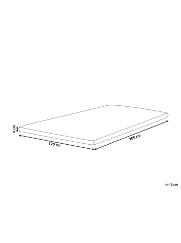 Beliani Topper FROSTY in Weiß - (W) 120 x (H) 6 x (L) 200 cm
