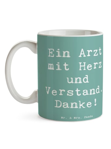 Mr. & Mrs. Panda Coffee Mug Spruch Arzt mit Herz mit Spruch in Meeresbrise