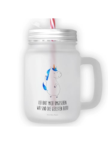 Mr. & Mrs. Panda Limonadenglas Einhorn Mann mit Spruch in Transparent