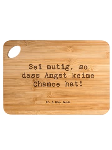 Mr. & Mrs. Panda Küchenbrett Spruch Angst überwinden mit Spruch in Braun