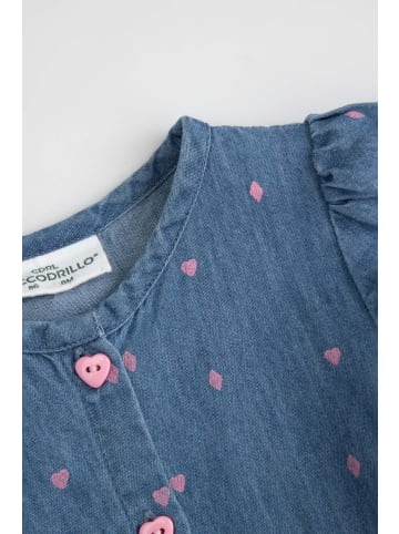 Coccodrillo Jeanskleid mit kurzen Ärmeln in blau