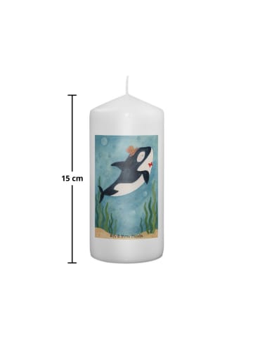 Mr. & Mrs. Panda Geburtstagskerze Orca Zylinder Design ohne Spruch in Weiß