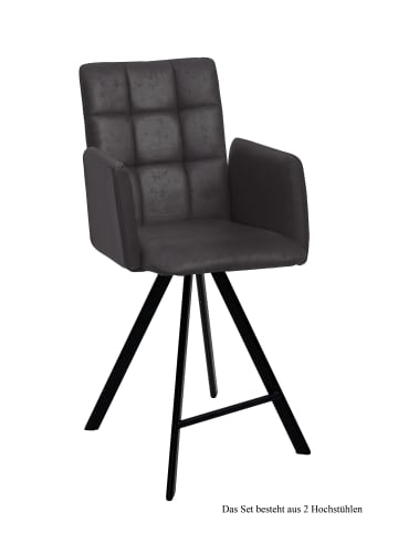 58 aufm Kessel THEKENSTUHL (2er-Set) Delcine 52x108x60 Schwarz/Anthrazit