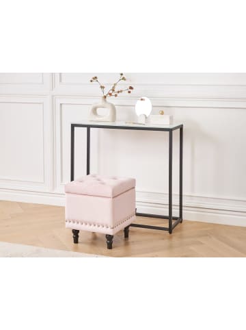 Beliani Pouf LORETTO in Rosa/Schwarz - (W) 37 x (H) 40 x (L) 37 cm