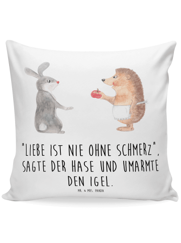 Mr. & Mrs. Panda 40x40 Kissen Hase Igel mit Spruch in Weiß