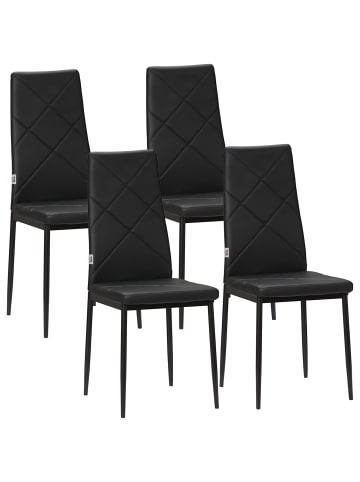 HOMCOM Esszimmerstuhl-41L x 50B x 97H cm-Schwarz