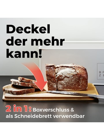 Lumaland Brotkasten Cuisine weiß mit Bambusdeckel  Weiß