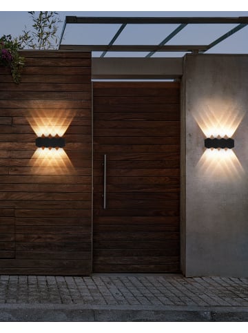 Beliani 2er-Set LED-Wandleuchte für den Außenbereich WELDON in Schwarz