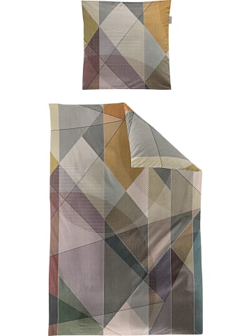 Irisette Mako-Satin Bettwäsche in aubergine-grau-natur