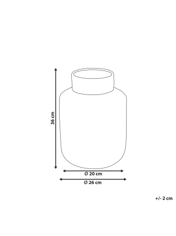 Beliani Dekovase RENUN in Weiß/Beige - (W) 26 x (H) 36 x (L) 26 cm