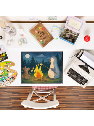 Mr. & Mrs. Panda Schreibunterlage Pinguin Lagerfeuer Design ohne... in Weiß