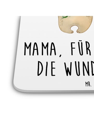 Mr. & Mrs. Panda Gläseruntersetzer Bären mit Blumenkranz mit Spruch in Weiß