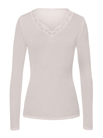Hanro Longsleeve Woolen Lace in pumice