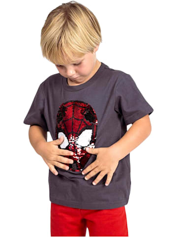 Cerda T-Shirt Spider-Man mit Pailletten in Dunkelgrau