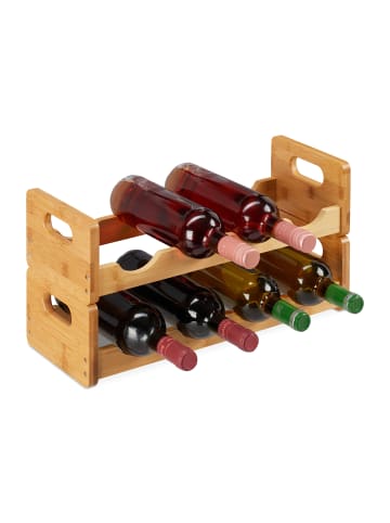 relaxdays 2 x Weinregal "8 Flaschen" in Natur