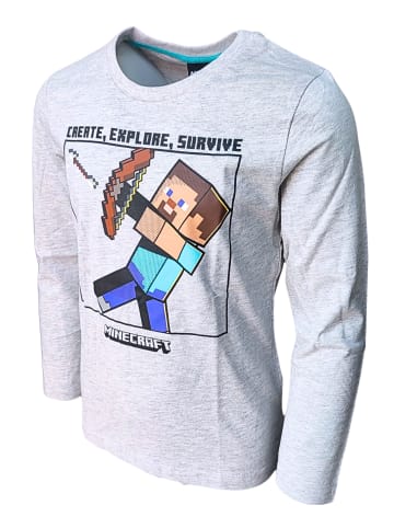 Minecraft Langarmshirt Minecraft Steve in Grau