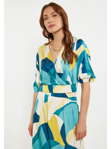 faina Damen Bluse in Blau Mehrfarbig