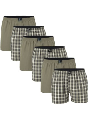 Clark Crown® Web-Boxershorts 6er Pack in khaki