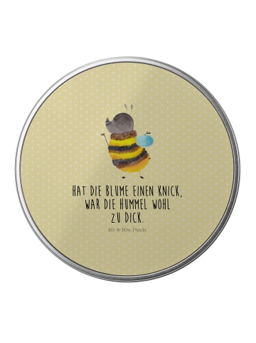 Mr. & Mrs. Panda Metallbox Hummel flauschig mit Spruch in Gelb Pastell