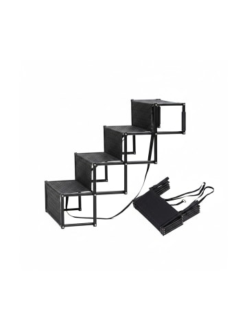 relaxdays Hundetreppe "4 Stufen"  in Schwarz – (B)101 x (H)76 x (T)45 cm