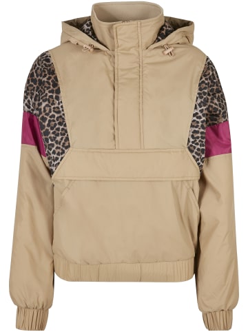 Urban Classics Urban Classics Damen Ladies AOP Mixed Pull Over Jacket in unionbeige/darkleo/w.