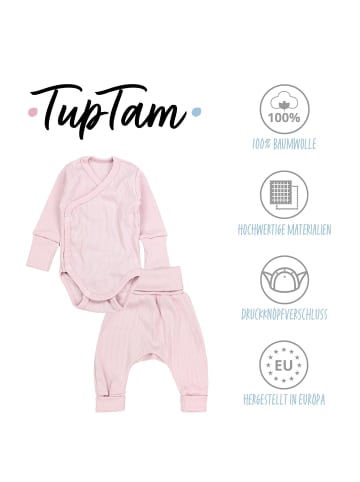 TupTam Baby Bekleidung Langarmbody Hose 2er Set in altrosa