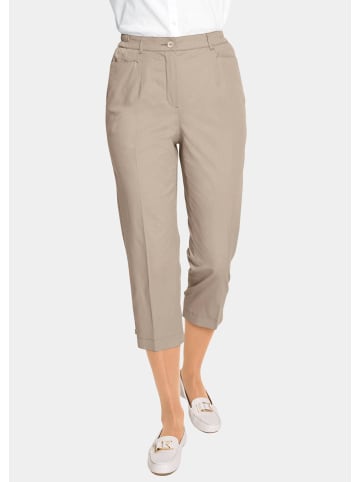 GOLDNER Kurzgröße:  3/4-Hose Carla aus hochwertiger Pima-Baumwolle in beige