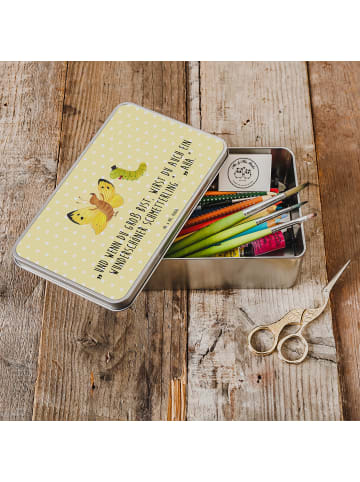 Mr. & Mrs. Panda Geschenkbox Raupe Schmetterling mit Spruch in Gelb Pastell