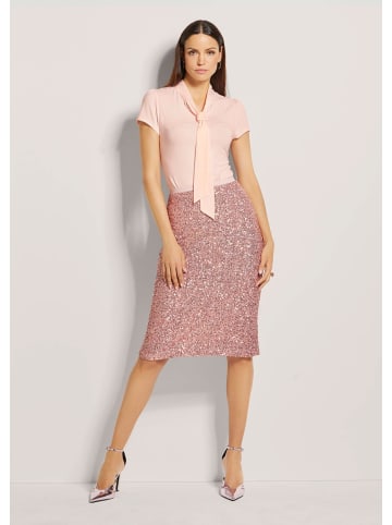 MADELEINE Schlanker Pencil-Skirt mit Wendepailletten in blassrosa / puderrosé