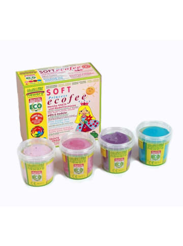 ÖkoNorm SOFT-Knete nawaro, 4er Set "Ecofee" - rosa, pink, violett, türkis - ab 2 Jahren