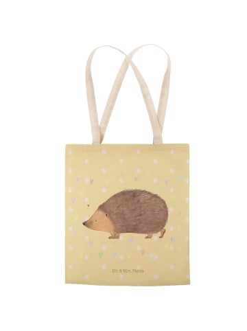 Mr. & Mrs. Panda Stofftragetasche Igel Herzen ohne Spruch in Gelb Pastell