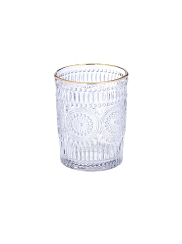 relaxdays 4 x Trinkglas "Vintage" in Transparent/ Gold - 300 ml