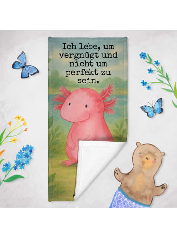 Mr. & Mrs. Panda Badhandtuch Axolotl Niedlich Design mit Spruch in Weiß