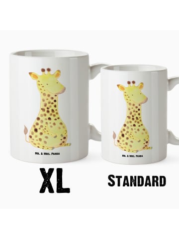 Mr. & Mrs. Panda Keramikbecher Giraffe Zufrieden ohne Spruch in Weiß