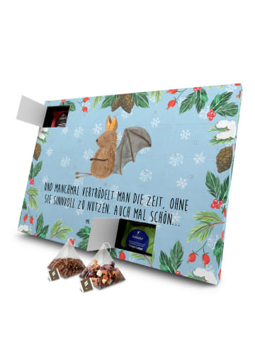 Mr. & Mrs. Panda Advents-Teekalender Fledermaus Sitzen mit Spruch in Eisblau