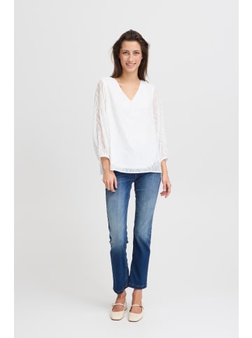 b. young Langarm-Bluse BYFRIKKE Loose fit in Off White