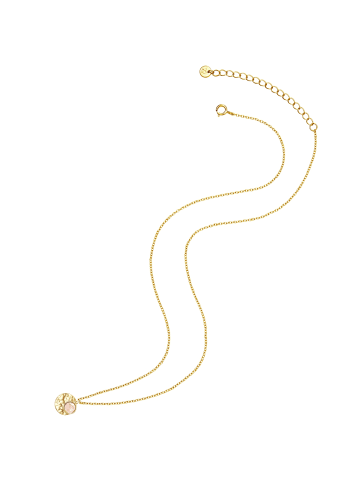 Glanzstücke München Halskette Kreis Sterling Silber Rosenquarz in gelbgold