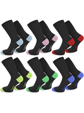 normani 6 Paar Socken New Style in Hellblau/Hellrosa/Rot/Lime/Grün/Royal