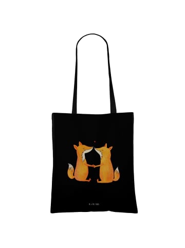 Mr. & Mrs. Panda Stofftasche Füchse Liebe ohne Spruch in Schwarz