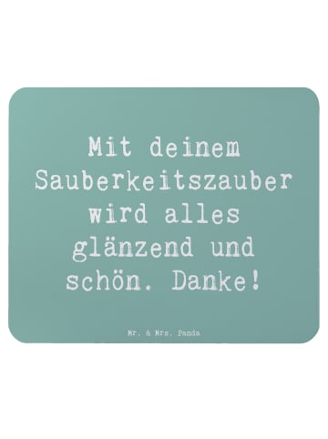 Mr. & Mrs. Panda Mauspad Spruch Reinigungskraft Zauber mit Spruch in Meeresbrise