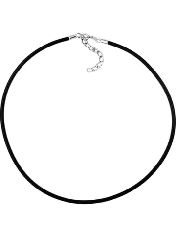 Gallay Kette 3mm Vollgummikette Naturkautschuk Verschluss silberfarbig 45cm in schwarz